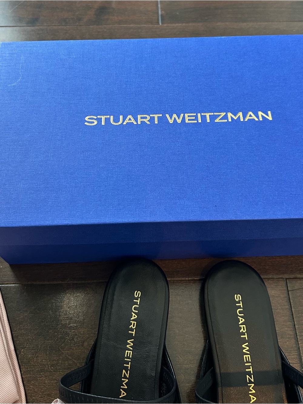 Stuart Weitzman Black Leather Prima Bow Ballet Mules - New with box - Picture 12 of 13
